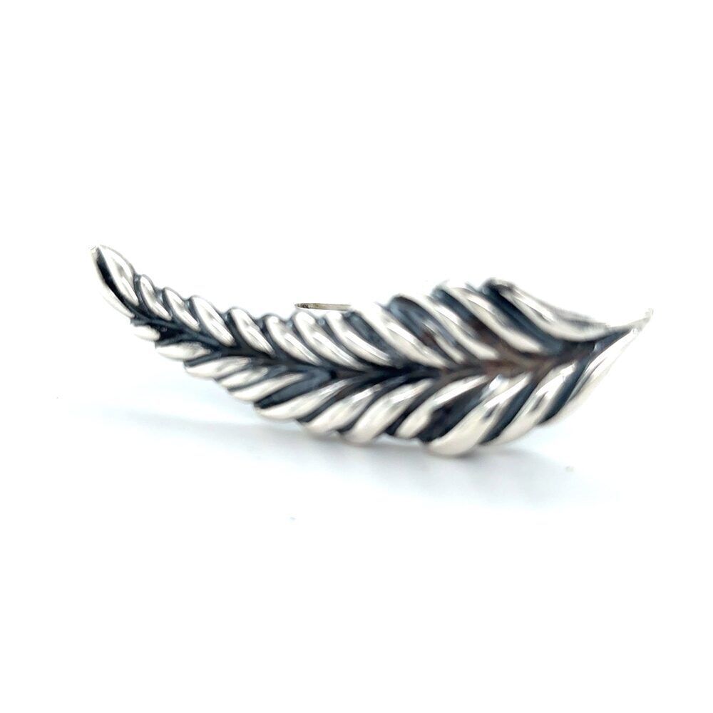 Tiffany & Co Feather Brooch Sterling Silver Estate TIF897